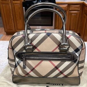 Burberry Hale Check Canvas Bowling Bag